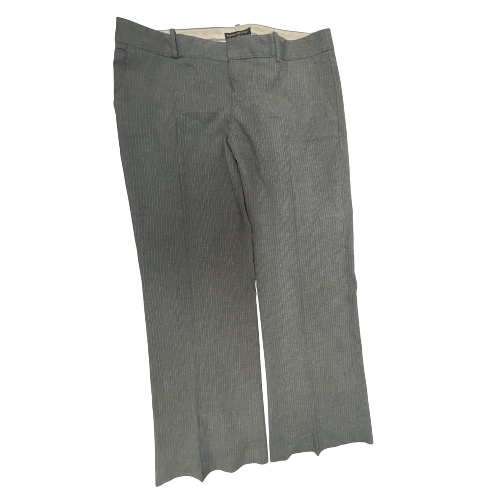 Banana Republic Gray Pinstripe Dress‎ Pants Women's 12P Straight Leg Office